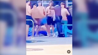 One Black Kid at Swimming Pool vs. 7 White Boys...Embarrasing