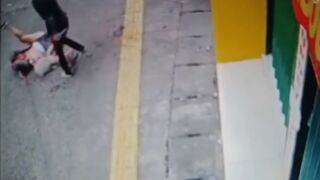 Man uses Butcher Knife in Indonesia to Murder Man in the Street (Aftermath and Capture Included)