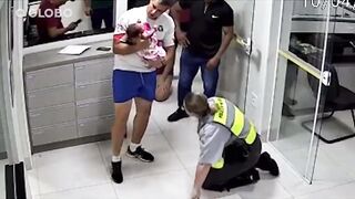 Suspenseful: Hero Female and Male Officers in Brazil Attempt to Save One Month Old Baby Choking, while Parents Pray