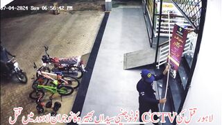 Security Guard Opening the Business is Shot by 2 Criminals for his Gun