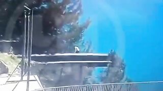 *UPDATE*: Longer Video: Shocking Footage Shows Horrific Moment beautician, 39, Falls 170ft to her Death from Clifftop.
