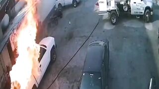 Men Re-Fueling their Truck Goes Horribly Wrong...