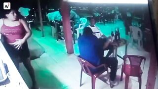 Hitman in Small Bar is Inches Away from his Target. Pulls Rifle out and Blows off his Head (See Info) 2 Angles and Aftermath