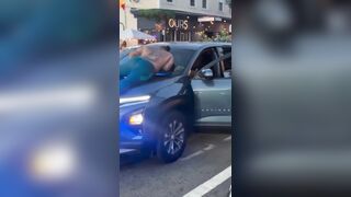 GTA In Real Life: Jumping From Mercedes Hood Straight Onto a Moving Cop Car