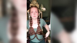 Watch this Redhead use Her Long Hair to Transform her Image (Watch it All)