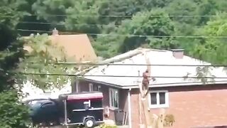 Neighbor Records Man trying to Cut Down Tree...The Tree Wins. Survive?