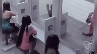 3 Scantily Clad Females Torture the Inmates behind the Plastic
