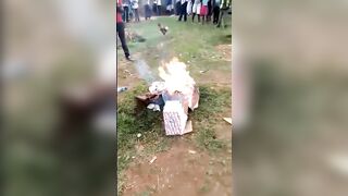 Accused Thief Tied Up and Set on Fire by Villagers..