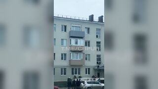 Kid avoids Rescue Pad and Lands on the Overhanging of the Building to End It