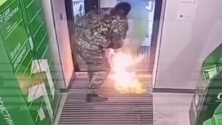 Thief in Russia uses Homemade Bomb to Blow up the ATM's and Run with the Cash