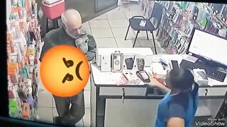 Old Pervert Exposes Himself to Teen Cashier in Brazil....Big Mistake