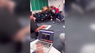 Black Student starts Brawl with Wicked Slap to White Girl...