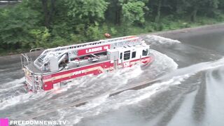 Firefighters Rescue Stranded Drivers During Severe Flooding in New York