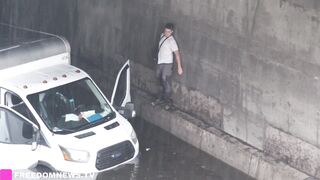 Firefighters Rescue Stranded Drivers During Severe Flooding in New York