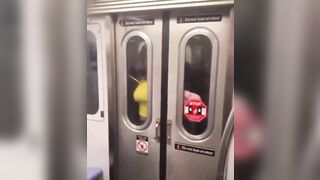 Couple on Subway in USA take it to the Extreme with Sex against the Window