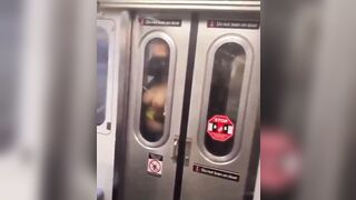 Couple on Subway in USA take it to the Extreme with Sex against the Window