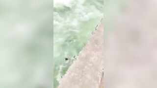 Man Jumps into Water and gets Caught in Hard Current and Drowns while his Wife Records