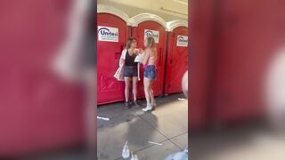 3 Girls Fight in a Public Urinal in Use...Best Friend comes and Cleans up..