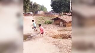 Village Kids see a Drone for the First Time...