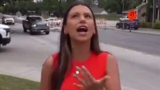 Pretty News Reporter can't get Her Work Done because they Keep Honking at Her