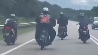 Big Man on Motorcycle not having a Good Day..