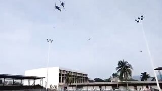 Footage from Directly Underneath Helicopter Collision in Malaysia