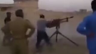 Friendly Fire with a Huge Automatic Machine Gun