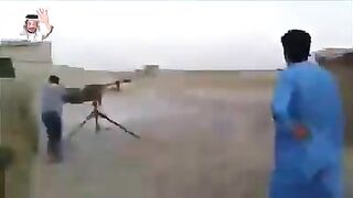 Friendly Fire with a Huge Automatic Machine Gun