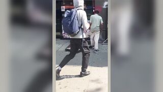 Homeless Man Spits on Woman on New York Bus and Immediately Regrets It