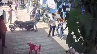 India: Kid getting Beat Already is Run Over by Motorcycle in Brutal Way