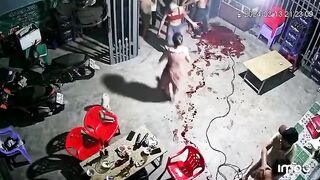 Kid brings Knife to Family Fight resulting in a Bloody Mess