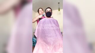 Hairdresser also let's Client Put his Hands All Over Her