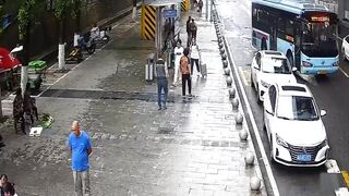 China: Insane Accident takes out 10 People on Sidewalk..(See Info)