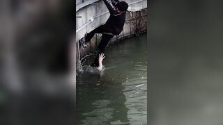Drowning Woman Rescued in Comedic Fashion