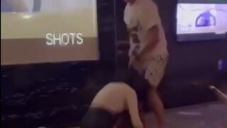 Guy gets Involved in his Girl's Fight with Another Girl inside Social Club (Girl throws Hot Water All over Female)