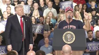 AWESOME! This MAGA auto workers patriot just stormed the stage and WENT OFF