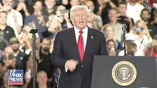 President Trump breaks out his signature dance moves to "YMCA"