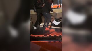 Fan touches Girl's Ass on Stage and gets Jumped Immediatly...by All including Her