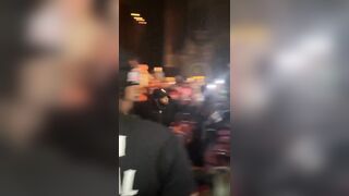 Fan touches Girl's Ass on Stage and gets Jumped Immediatly...by All including Her