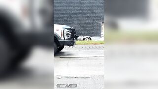 You think he made it? A mobile home being transported on a semi-truck crashes into car on the I-20 East in Villa Rica, Georgia, crushing the car