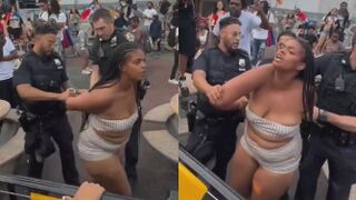 Woman Resists Arrest in New York City, Spits on Officers and Fights Police