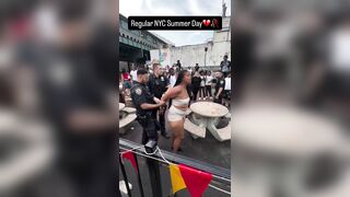Woman Resists Arrest in New York City, Spits on Officers and Fights Police