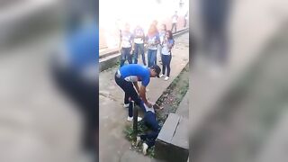 Young Girl Fight Ends with a Brutal Stomp to the Head of Smaller Girl..