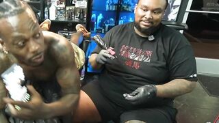 White Female Cop SWATS 2 Black Streamers live doing Tattoos