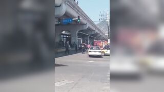 Man Attempts Suicide from Traffic Light Height...A Cry for Help