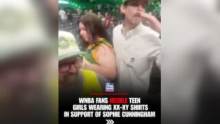 WNBA fan hackel teen girls wearing XX-XY shirts in support of Sophie Cunningham