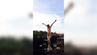 Davide Gelso Sculpture of our Lord Survives Wild Fire, Everything Else Burned.