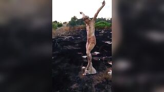 Davide Gelso Sculpture of our Lord Survives Wild Fire, Everything Else Burned.