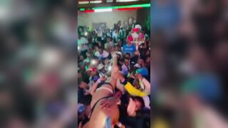 Female Singer Crowd Surfs in Bra and Panties...Of Course gets Groped by Dozens of Perv's
