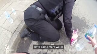 Policewoman temporarily blinded and left struggling to breathe after being maced